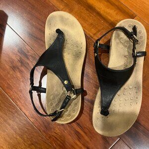 Vionic Rest Kirra Black Leather Sandal Size 8